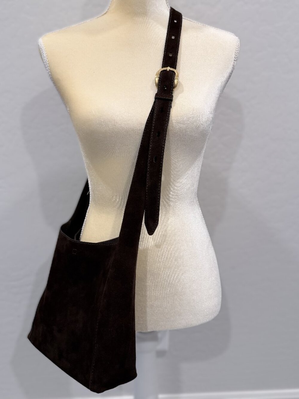 RAG AND BONE BELIZE SHOPPER TOTE BROWN SUEDE SIZE Small